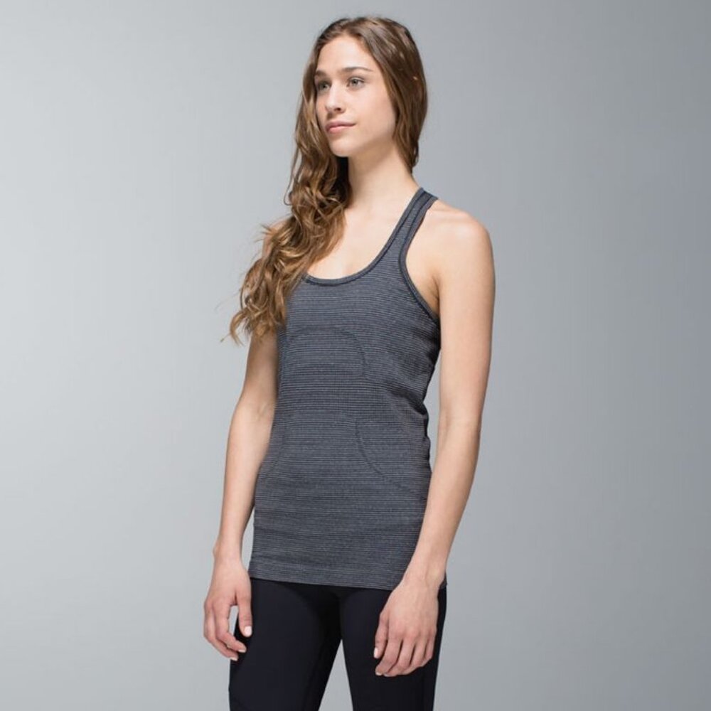 Lululemon Women's Run: Swiftly Tech Racerback Tank Top - Black/White Striped